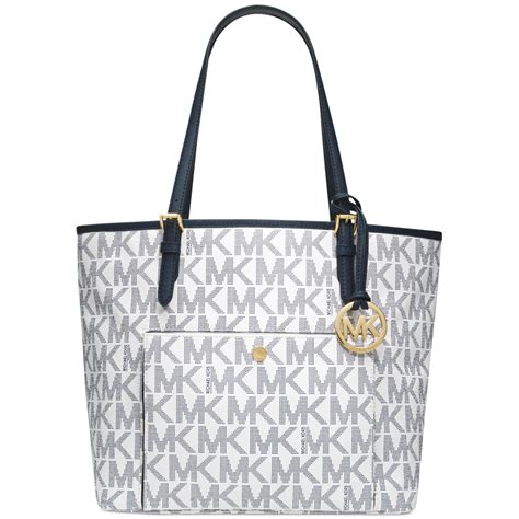 michael kors signature tote blue|michael kors large monogram tote.